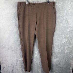 Santorelli Brown Romeo Wool Dress Pants Mens 38 Made in Italy Tailored Fit*